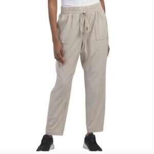 Apana Stretch Woven Tapered Ankle Pants - Cream, Size L